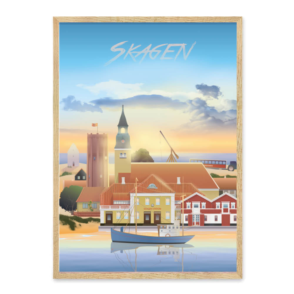 Skagen byplakat - illustration Martin Rahr – Homedec.dk