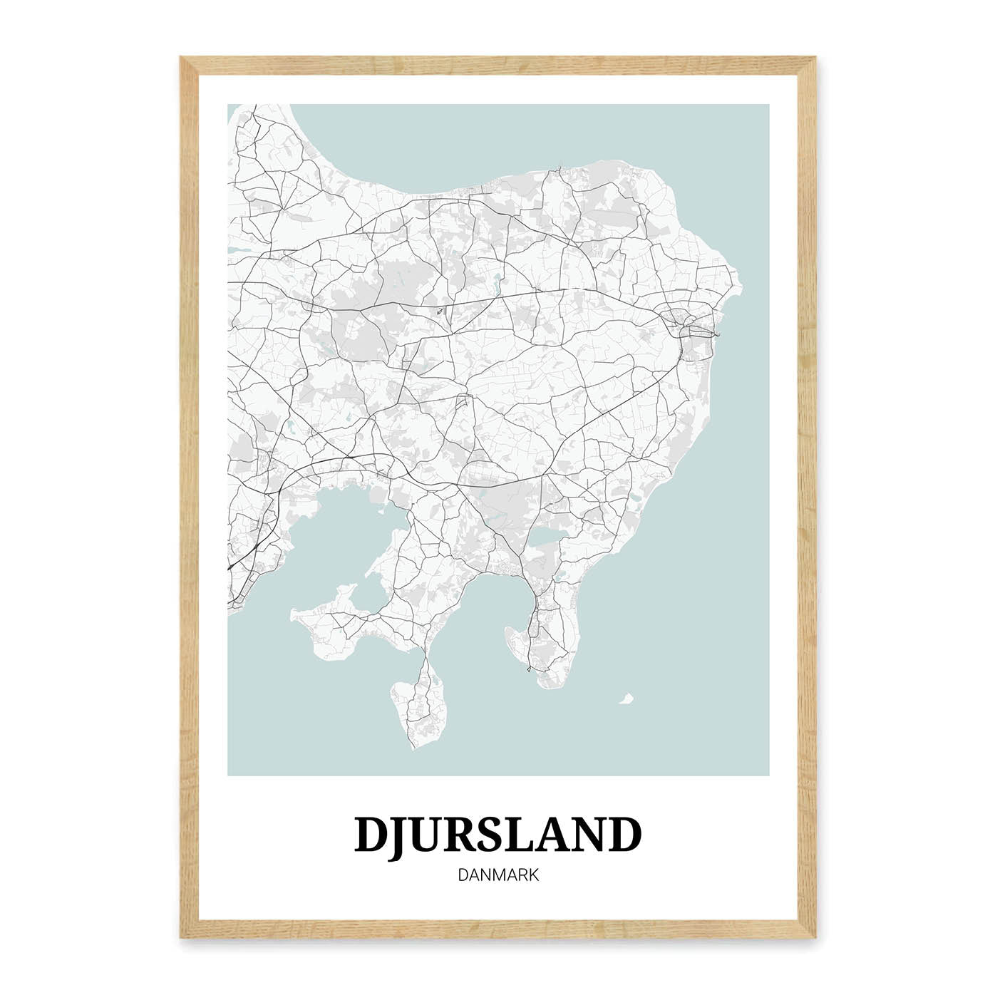 anspændt krak indhold Djursland bykort plakat - Hvid – Homedec.dk