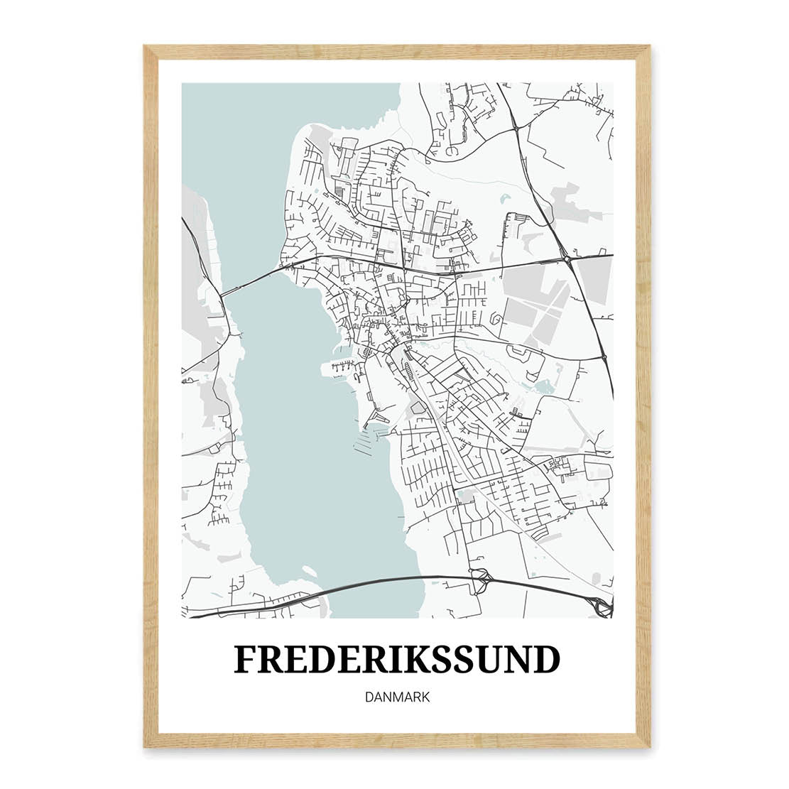 Frederikssund bykort plakat - Hvid Homedec.dk