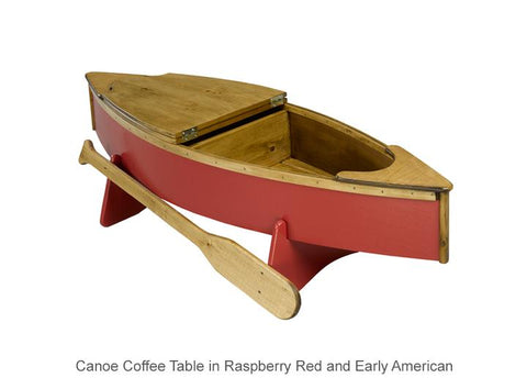Canoe Coffee Table Opens Storage