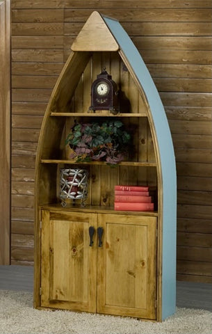 Canoe Bookshelf Canoe Shelf with Doors