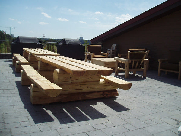 log furniture and more picnic table