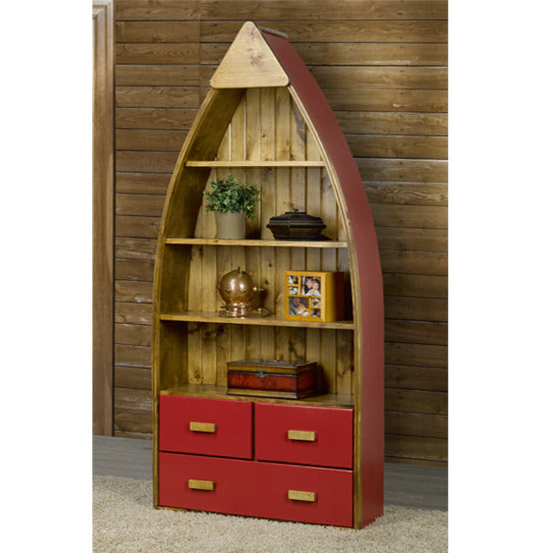 Canoe Bookcase With Drawers