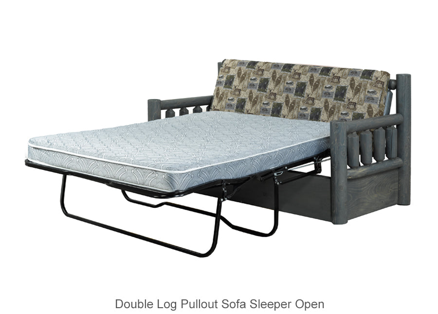 Double Log Pullout Sofa Sleeper open