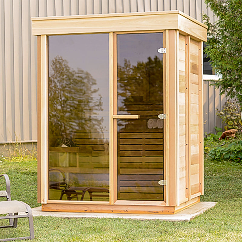 Clear Cedar Pure Cube Outdoor Sauna - Small – Log Furniture and More