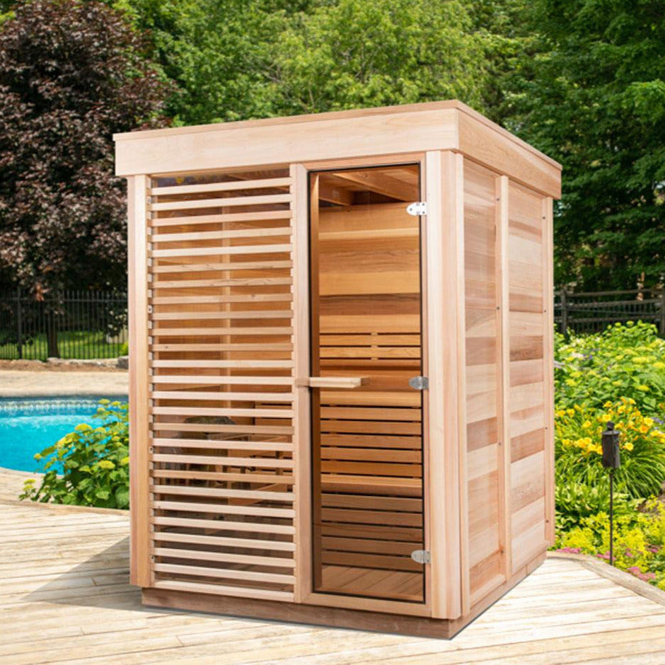 Clear Cedar Pure Cube Outdoor Sauna - Small – Log Furniture and More