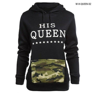 camo king and queen hoodies