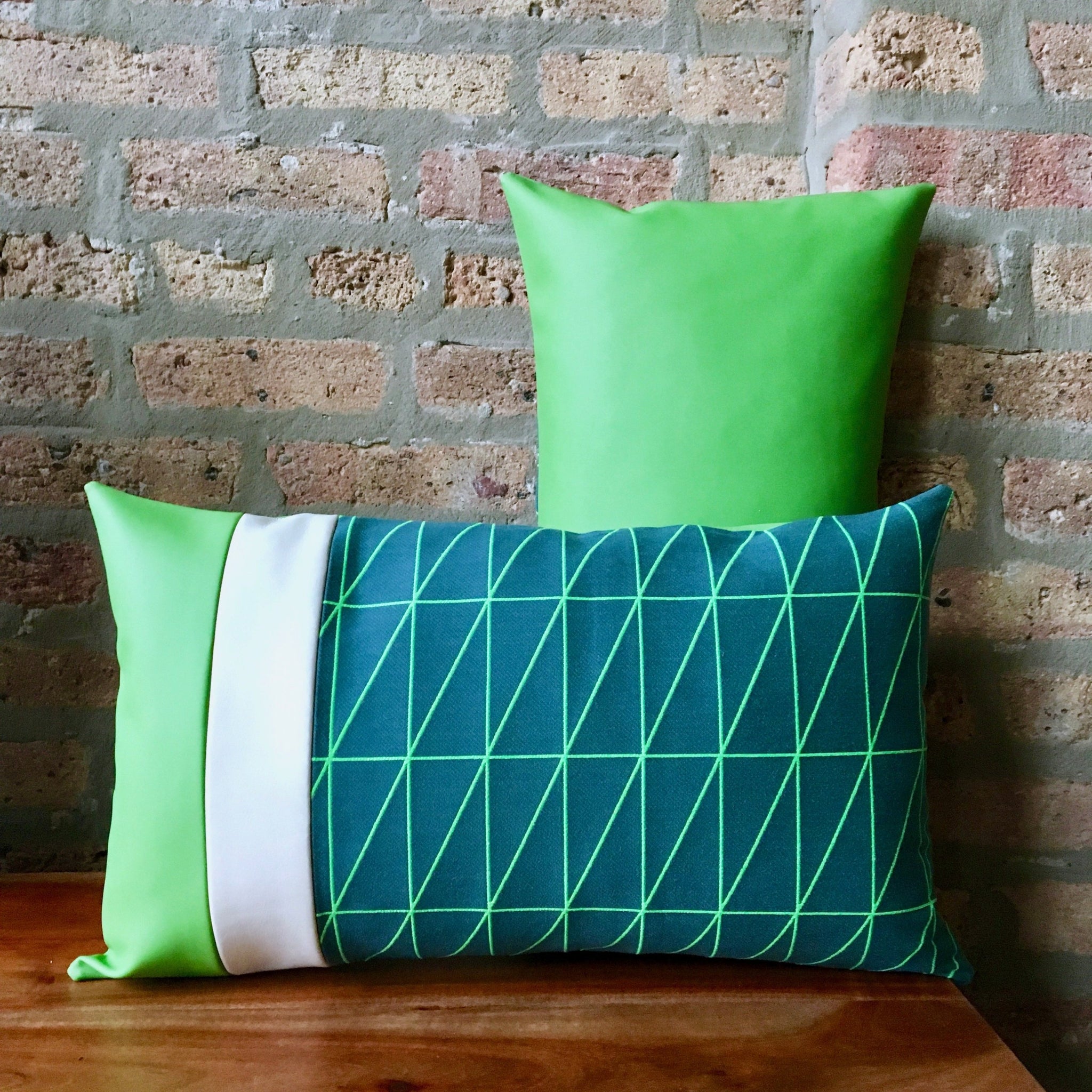 bright green pillow cases
