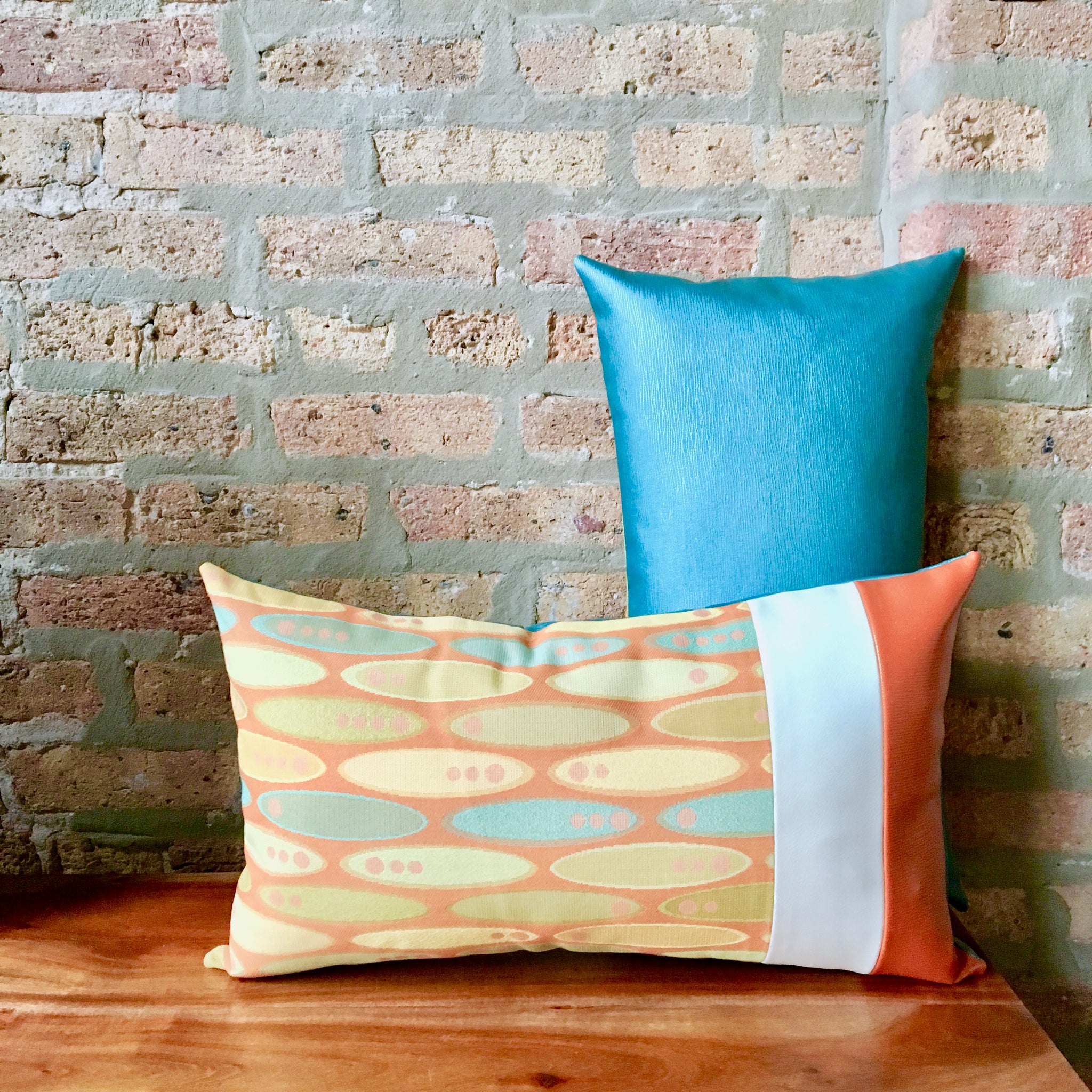 orange lumbar outdoor pillows