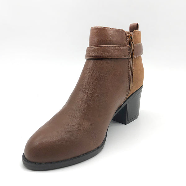tan mid heel ankle boots