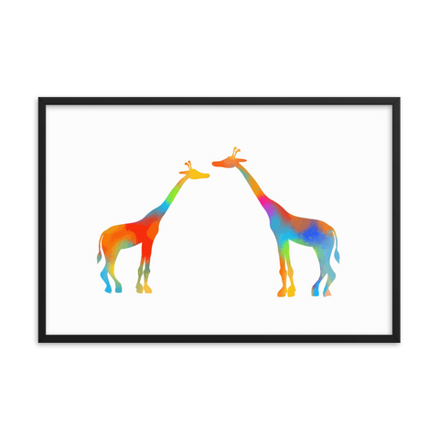 Tableau Déco Girafe Multicolore