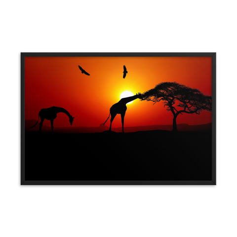 Tableau Déco Avec Girafe (Coucher de Soleil)
