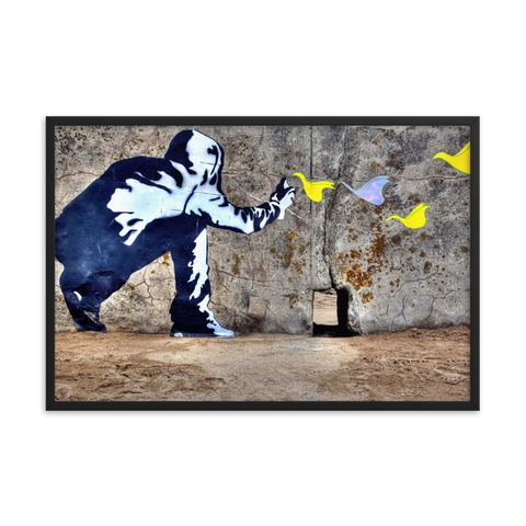 Tableau Déco Banksy Papillons sur le Mur