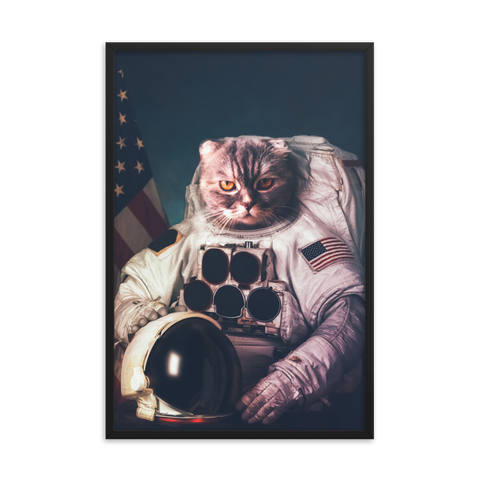 Tableau Déco Chat Rigolo Astronaute