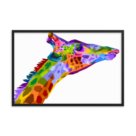 Tableau Girafe Coloré le Long Cou