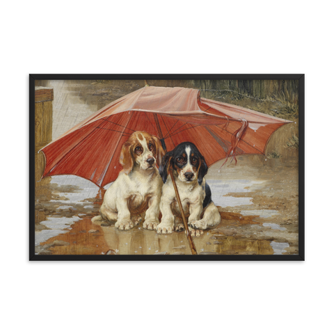 Tableau Déco Peinture Chien sous la Pluie