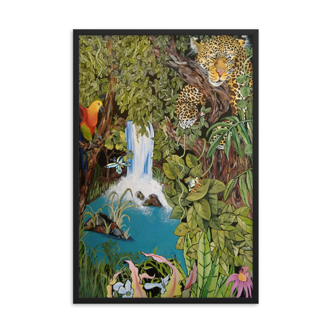 Tableau Déco Peinture Jungle Cascade