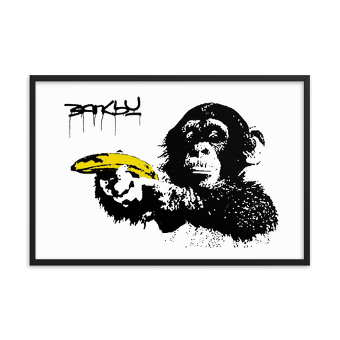 Tableau Déco Street Art Banksy Braquage à la Banane