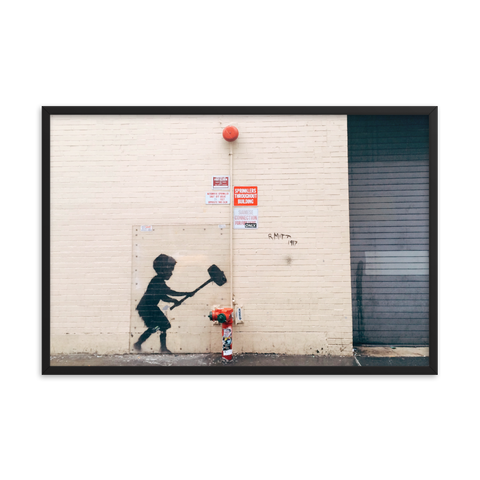 Tableau Déco Street Art Banksy Incendie