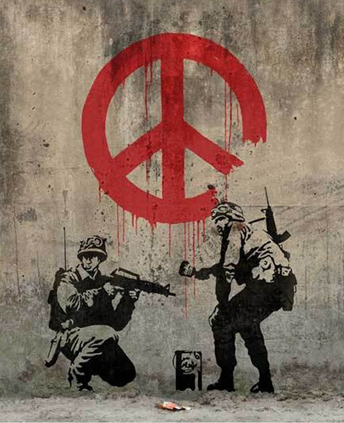 banksy peace soldiers