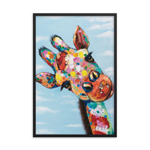 Tableau Girafe Coloré dans les Nuages