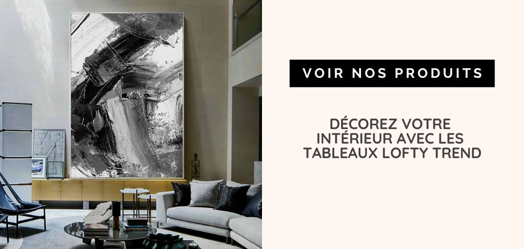 tableau noir et blanc abstrait contemporain