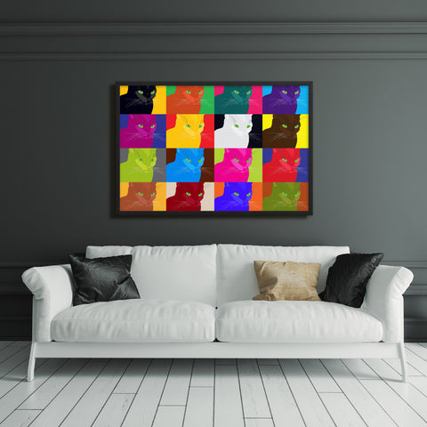 Tableau Abstrait Chat Colore Lofty Trend