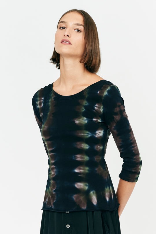 UO Black Double Layer Mesh Long-Sleeve Top