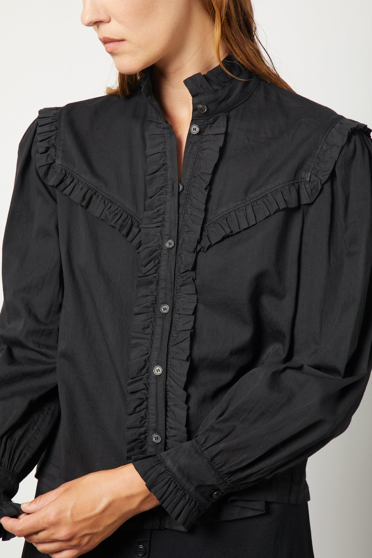 Black Antique Cotton Luna Shirt