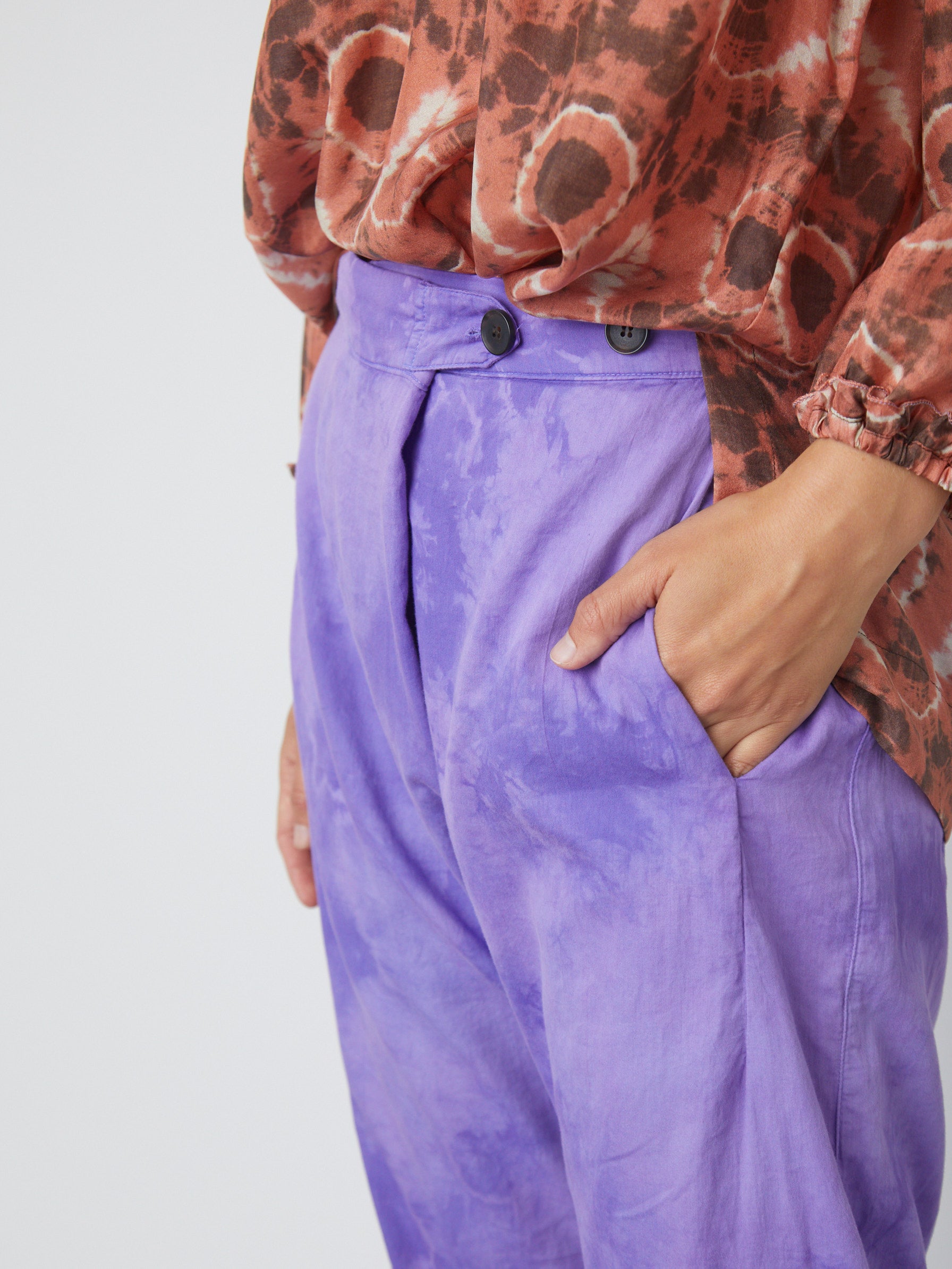 Purple Cloud Antique Cotton Sadhu Pant