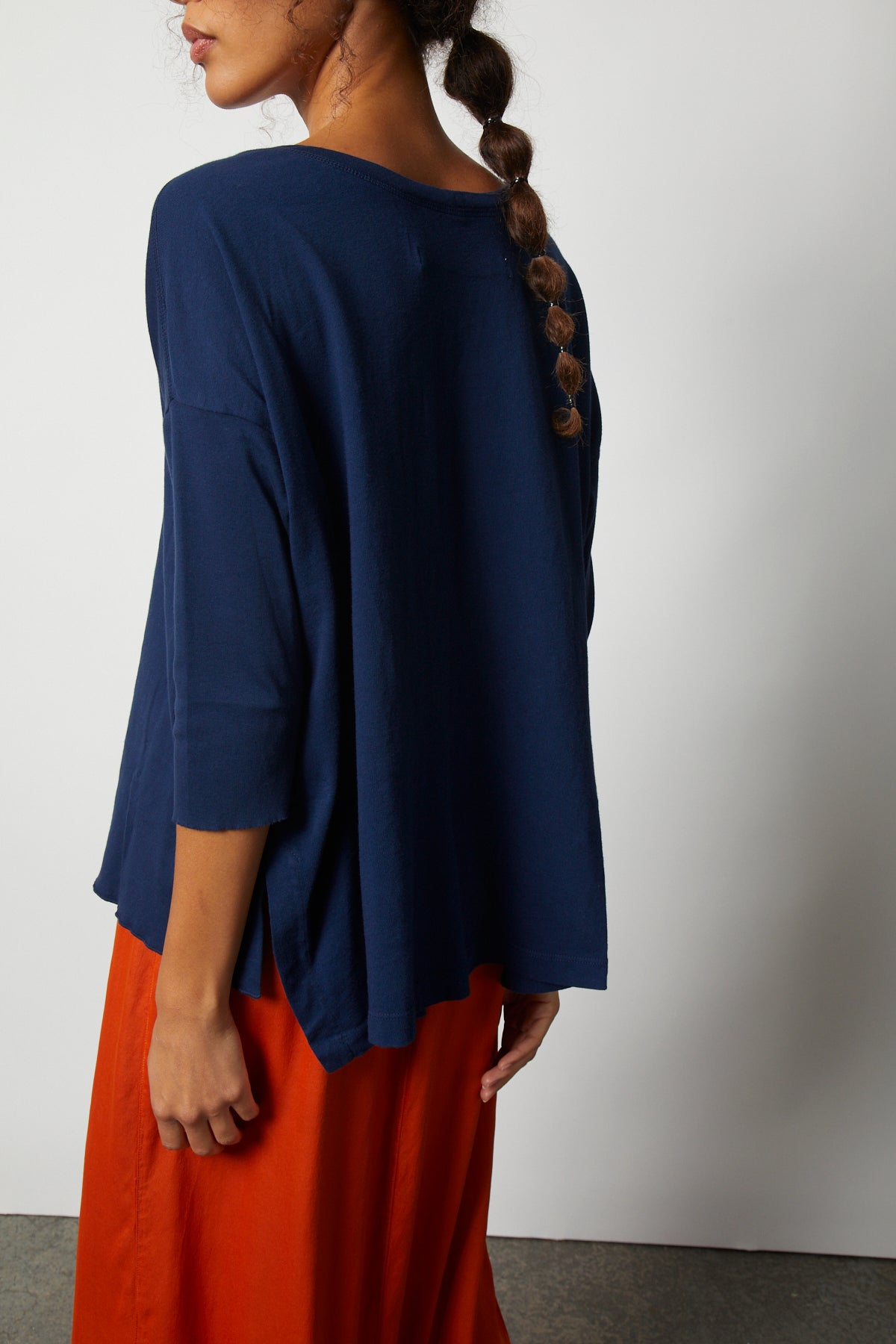 Navy Jersey Cocoon Shirt