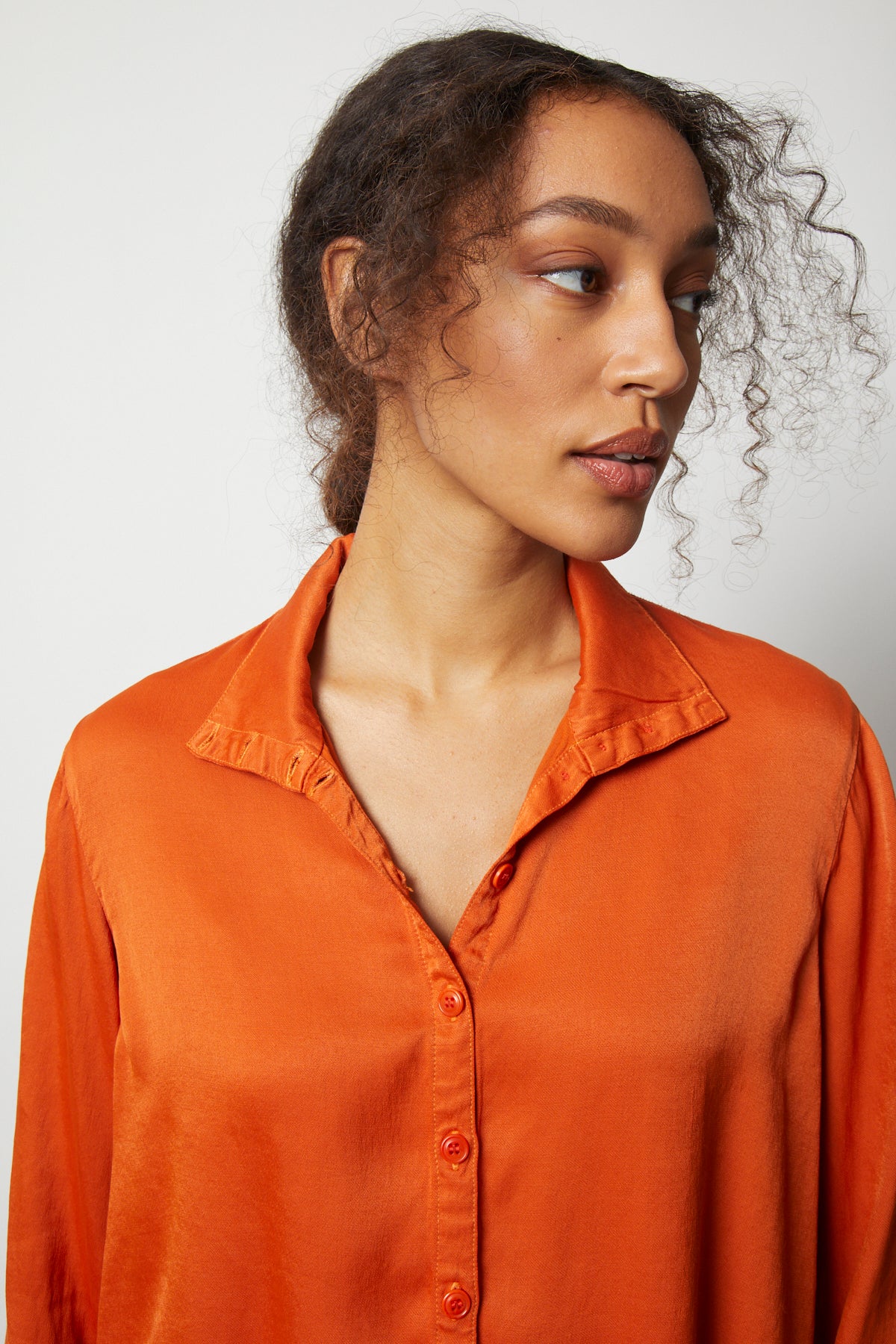 Tangerine Washed Satin Twiggy Top