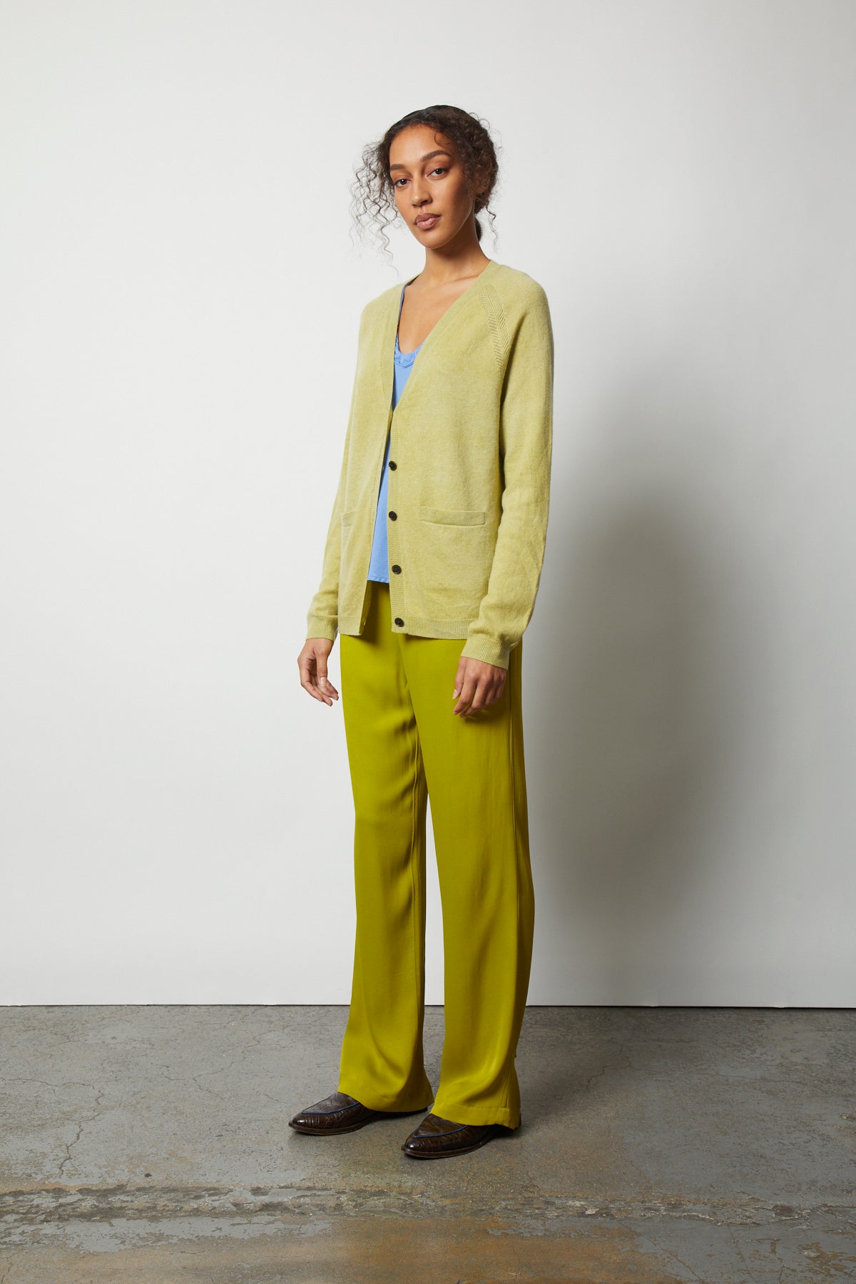 Chartreuse Washed Satin Phoenix Pant