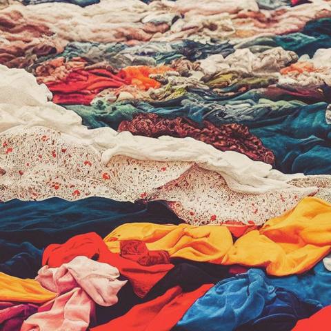 monte de tecido de roupas juntos
