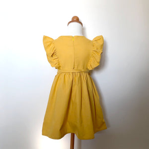 Flutter Sleeve Dress - Mustard