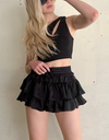 girl in black skirt