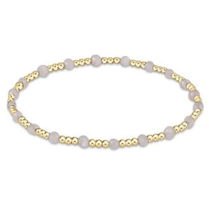 GEMSTONE GOLD SINCERITY PATTERN 3MM BEAD BRACELET - MOONSTONE - She Chester 
