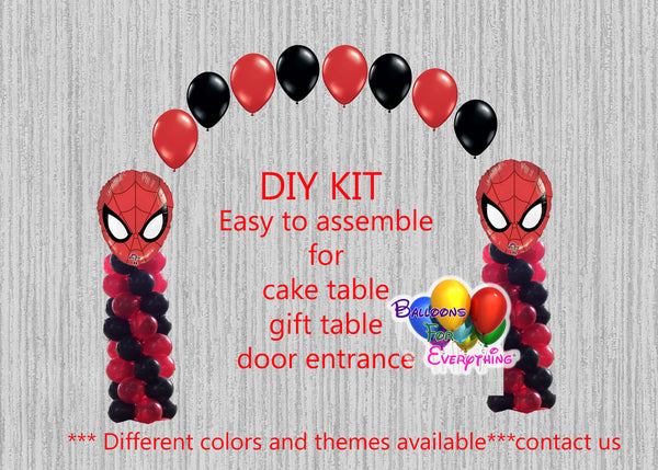 Spiderman Birthday Balloon Arch Columns Cake Table Gift Table Diy Kit Party Supplies