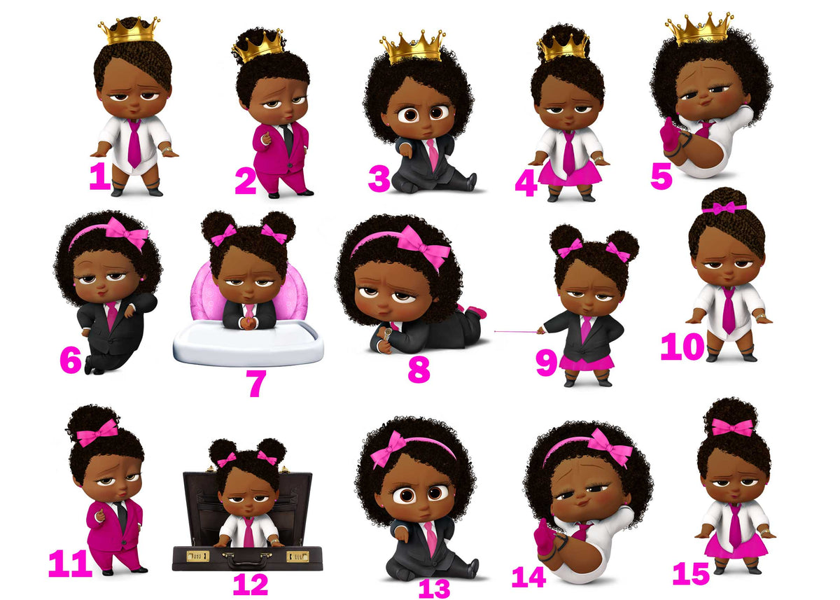 Download African American Boss Baby Girl 1st Birthday Centerpieces ...