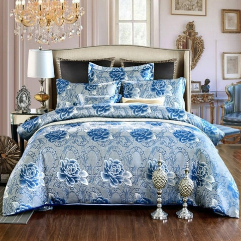 Luxury Bedding Sets Jacquard Queen King Size Duvet Cover Set