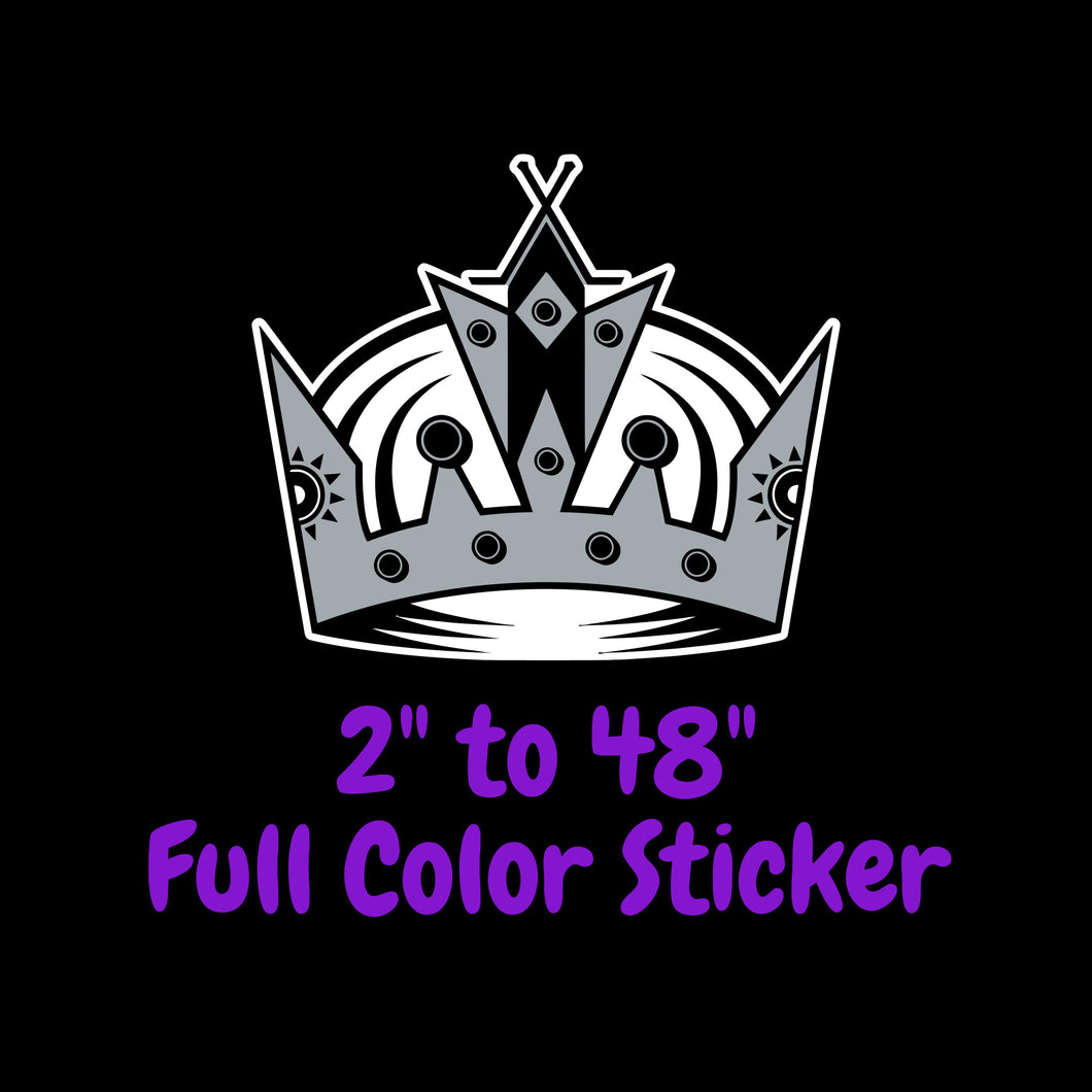 Los Angeles Kings Full Color Vinyl Sticker - Custom Size