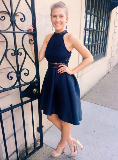 empire waist navy blue dress