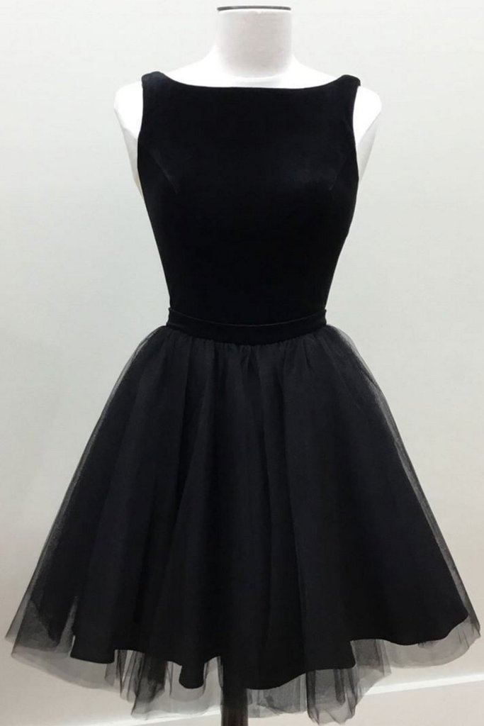 black tulle cocktail dress