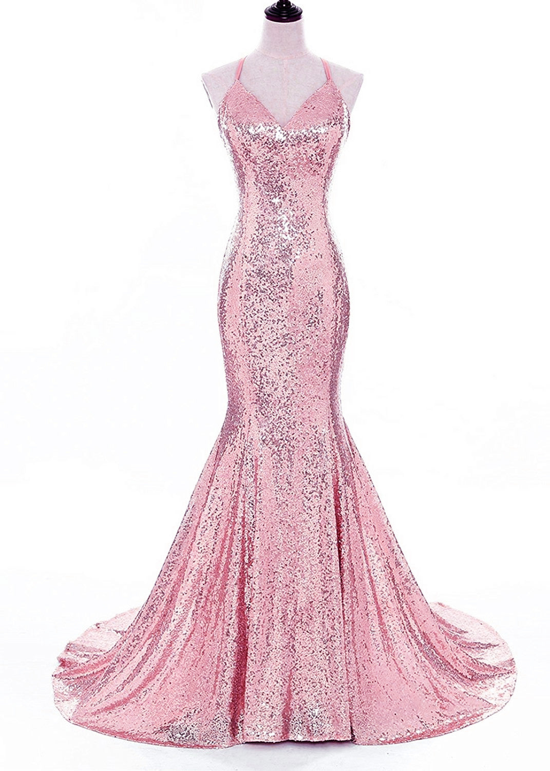 long sparkly pink dress