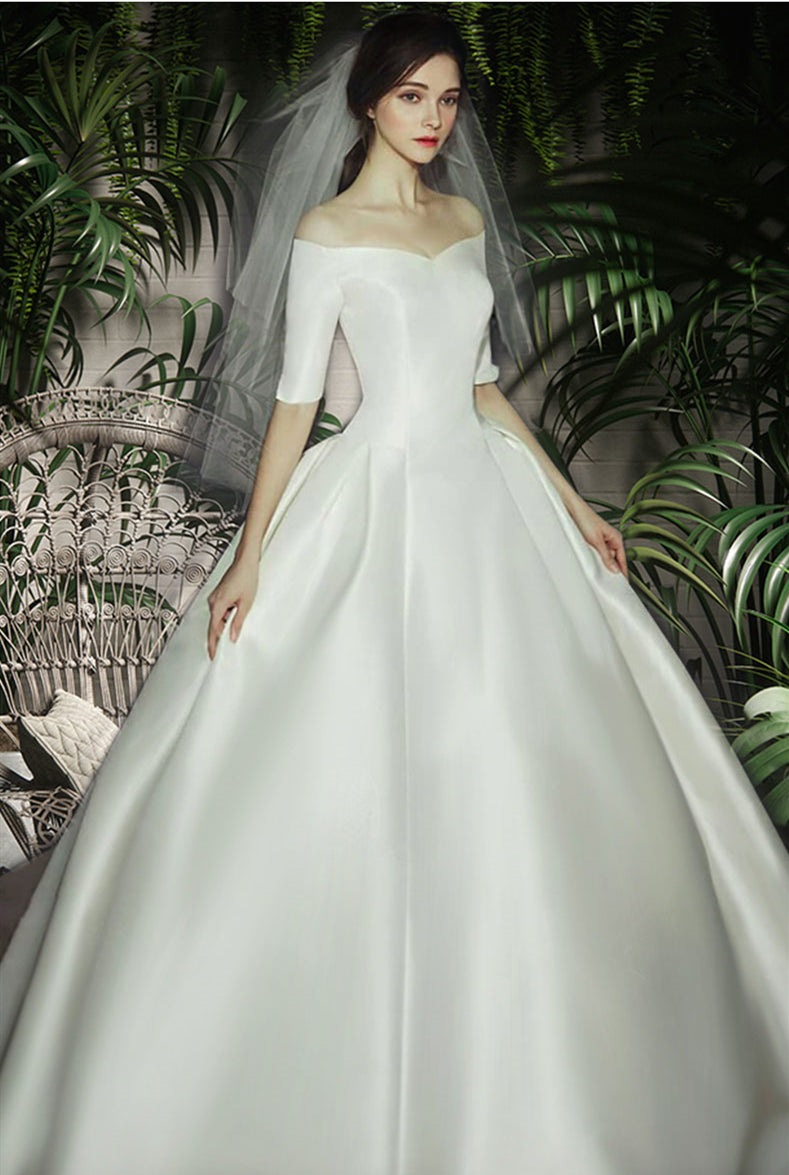 elegant satin wedding gowns