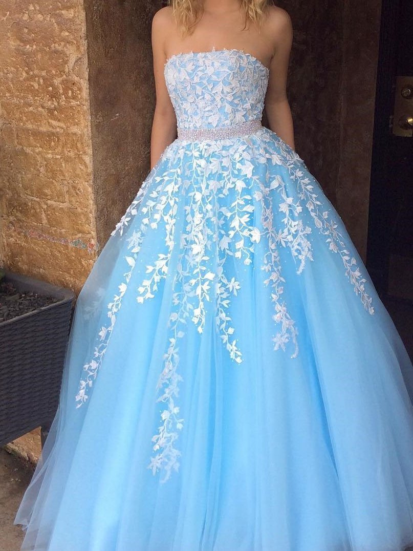 pale blue ball gown