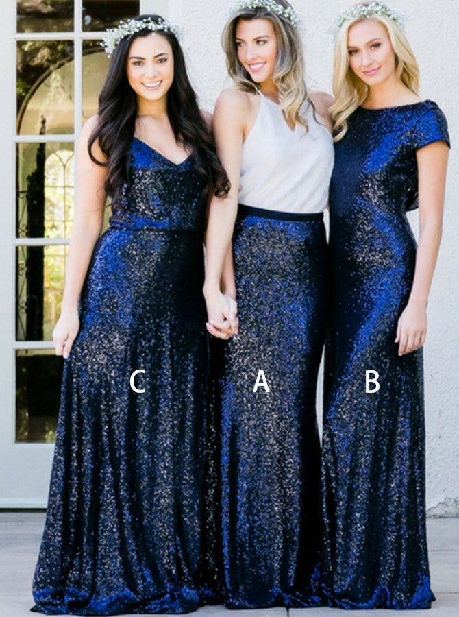 simple navy blue gown