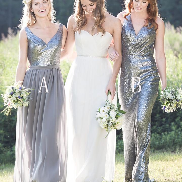 simple silver wedding dresses