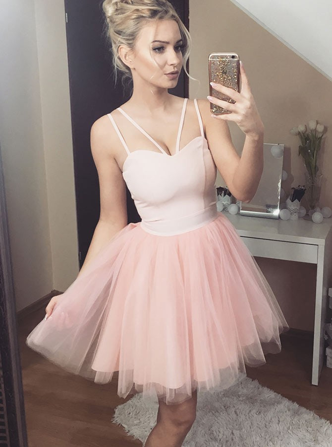light pink spaghetti strap dress