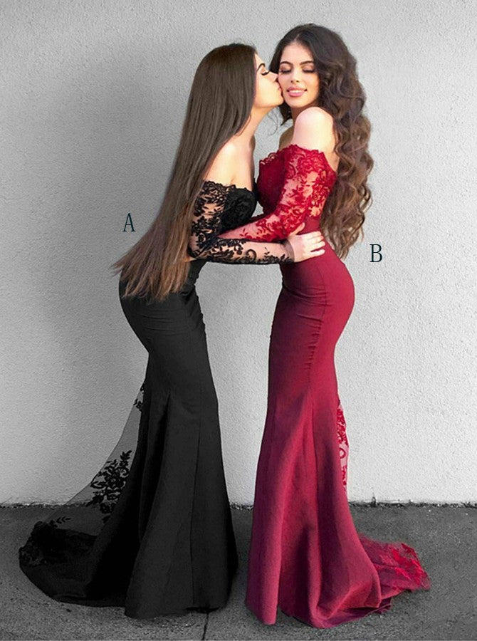 Mermaid Sweetheart Long Sleeves Prom 